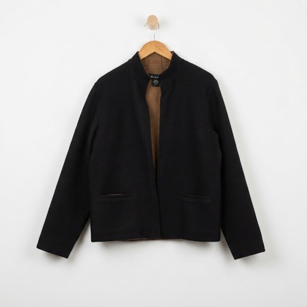 Alexandra Bartlett Women's Reversible Camel & Black Wool Jacket Size Lā Capsule